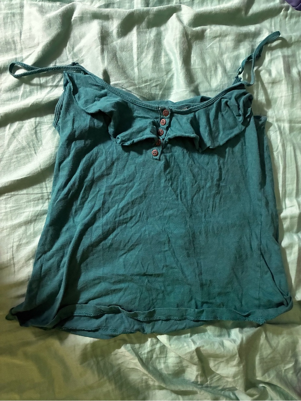 Teal Ruffle Top